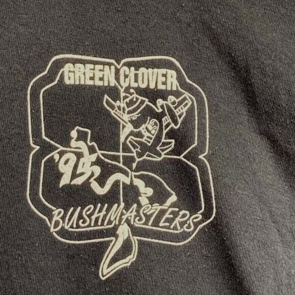 Vintage Green Clover Bushmasters T Shirt Size XL Black Single Stitch Hem Sleeve - Picture 4 of 10